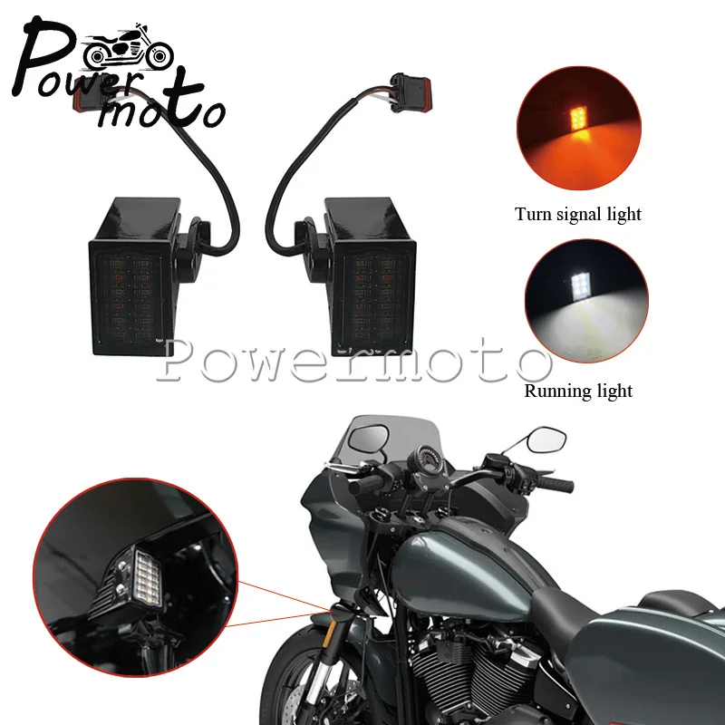 High Visibility LED Front Turn Signals Running Light Stainless Fasteners For Harley Softail Low Rider FXLRST FXRST 2022 -2025
