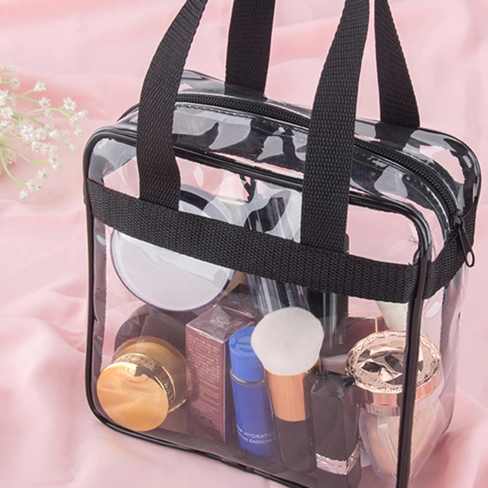

Прозрачная сумка для хранения туалетных принадлежностей из ПВХ большой емкости, легкая водонепроницаемая портативная дорожная косметичка для косметики