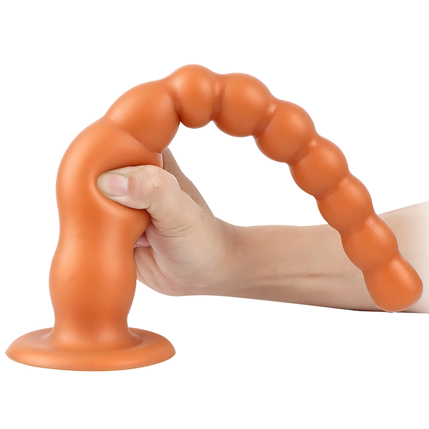 Overlength Liquid Silicone Round Beads Anal Plug Dildos Soft Anal Dilator Sex Toys for Stimulate Anus and Vagina Long Butt Plug