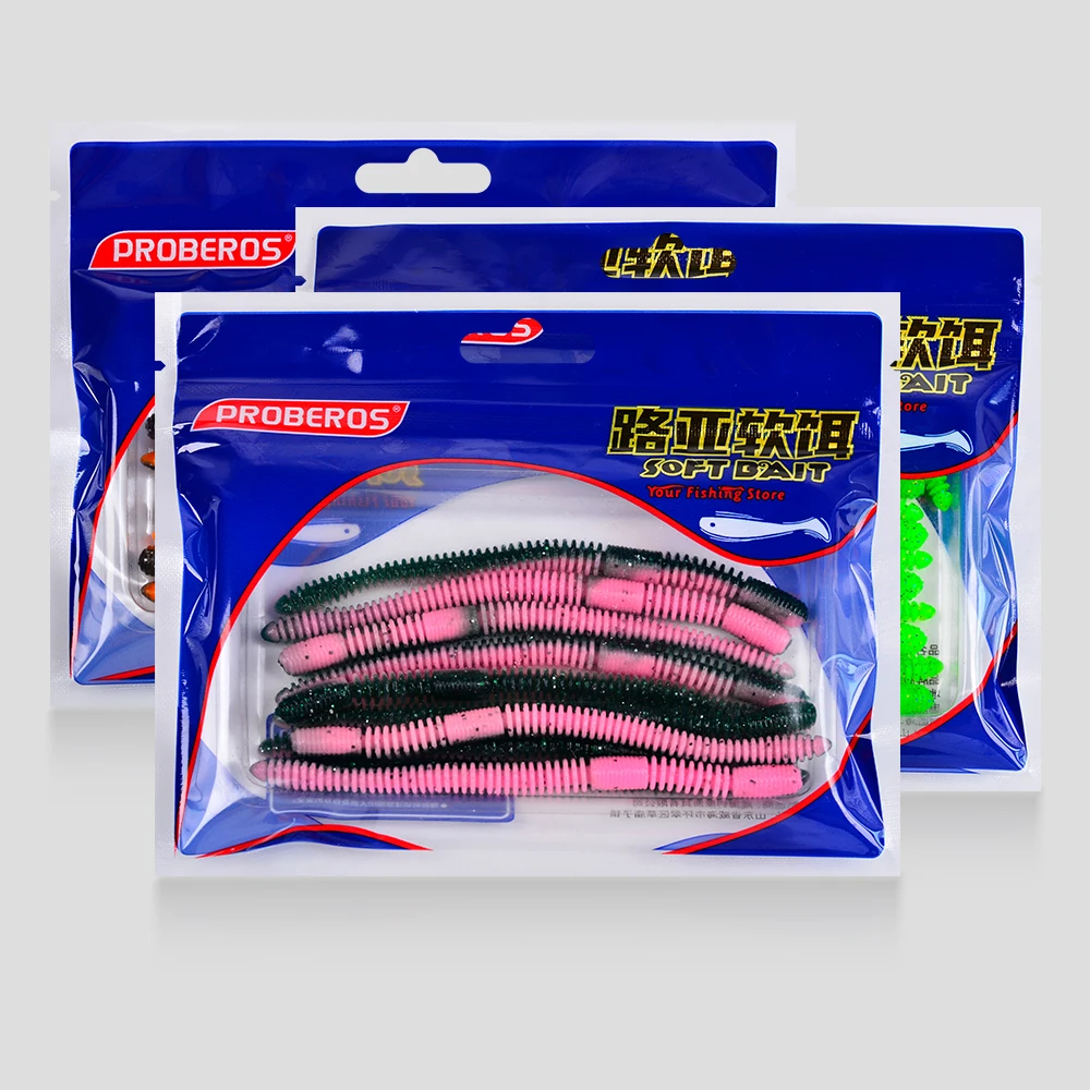 20 Stück weiche Kunststoff-Angelköder, Würmer, Köder für Barschforellen | Nudel Curly Tail Grub Süßwasser-Salzwasser-Köder-Set – Detail 11
