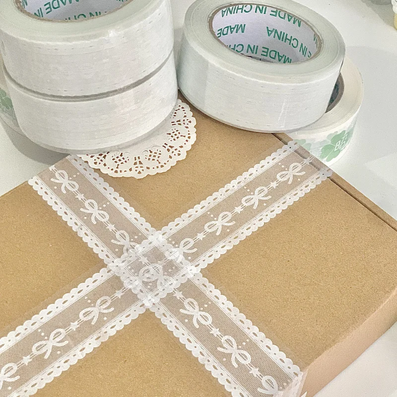 100M/Roll Bow Lace Transparent Tape for Gift Decoration