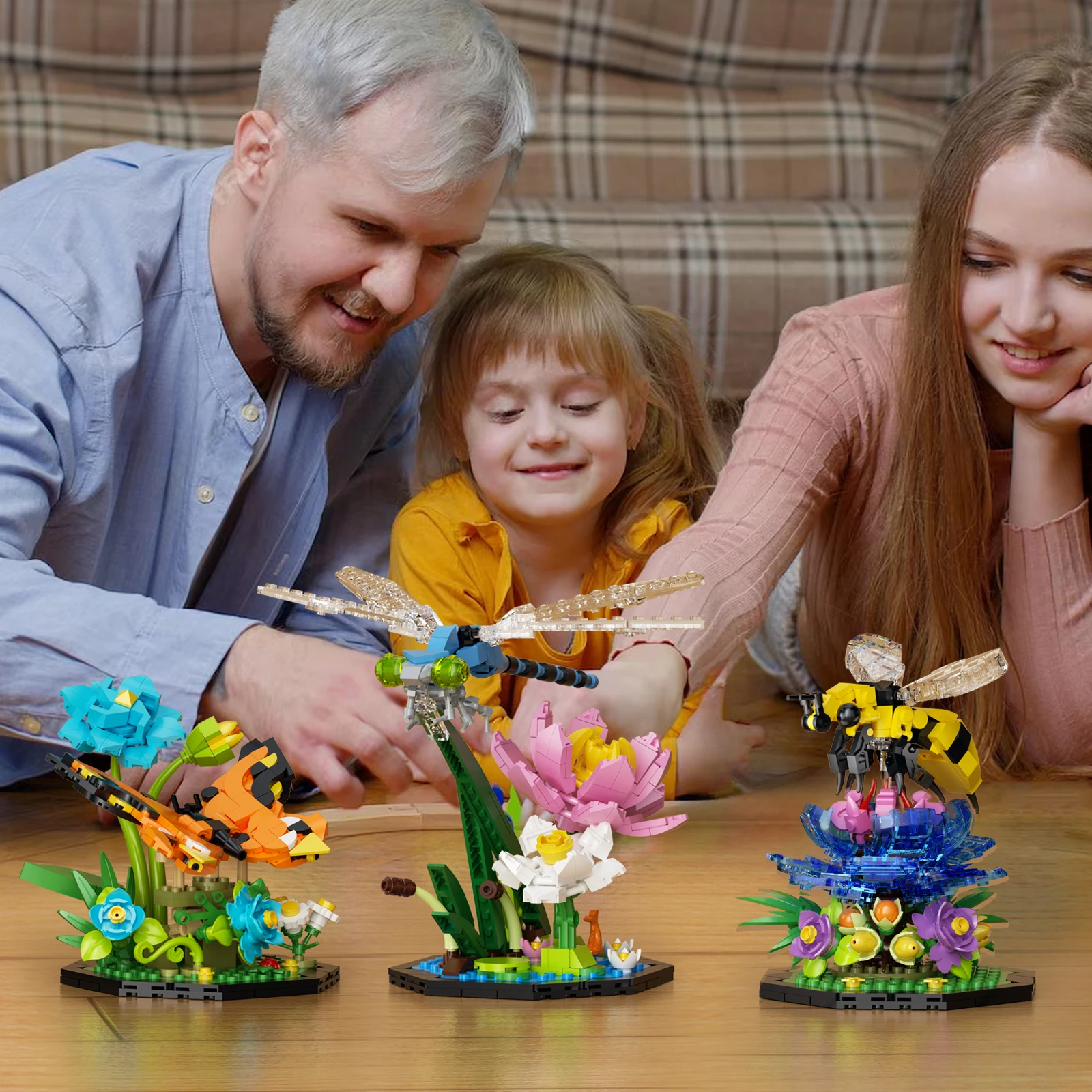 855PCS Ideas Insect Collection Building Set Butterfly Dragonfly Bee Display Models for Botanicals Lovers for Halloween Christmas