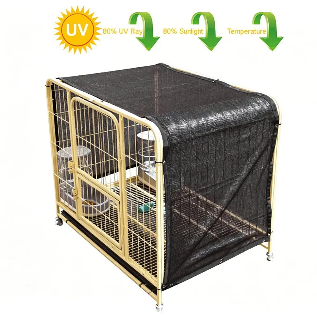 11·11COUPON 6' X 3' Kennel Shade Cover, 80% UV Block Shade Cloth, Mesh Tarp with Grommets for Dog Playpen, Dog Pen