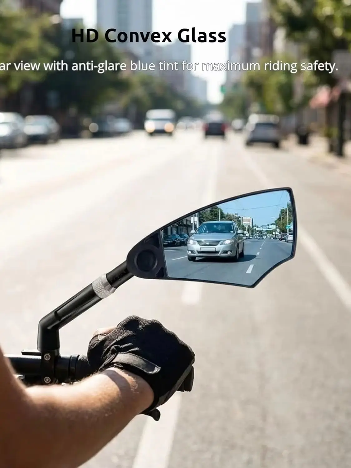 Blendfreier Fahrradlenkerspiegel - Fahrrad-Rückspiegel mit einziehbarem und 360° drehbarem Design ° Verstellbare Linse, faltbares Fahrrad – Detail 1