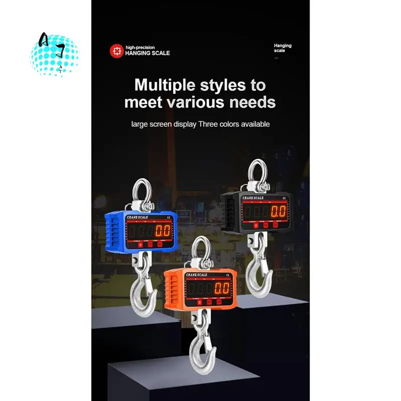 

A07F-Hanging Scale, Digital Crane Scale 1000KG, Industrial Heavy Duty Crane Scale LED Indication, Black Easy Install Easy To Use