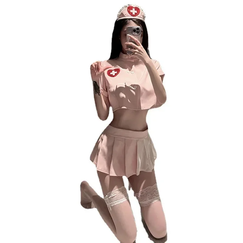 Sexy Lingerie Japanse Cosplay Verpleegster Kostuum Vrouwen Sexi Lingeri Passie Verpleegster Uniform Rollenspel Erotisch Nachtclub Kostuum