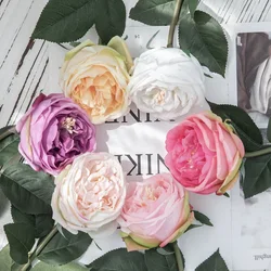 4Pcs Feel Latex Austin Rose Moisturizing Peony Real Touch Artificial Flowers Bride Bouquet Wedding Flower Arrangement Home Decor