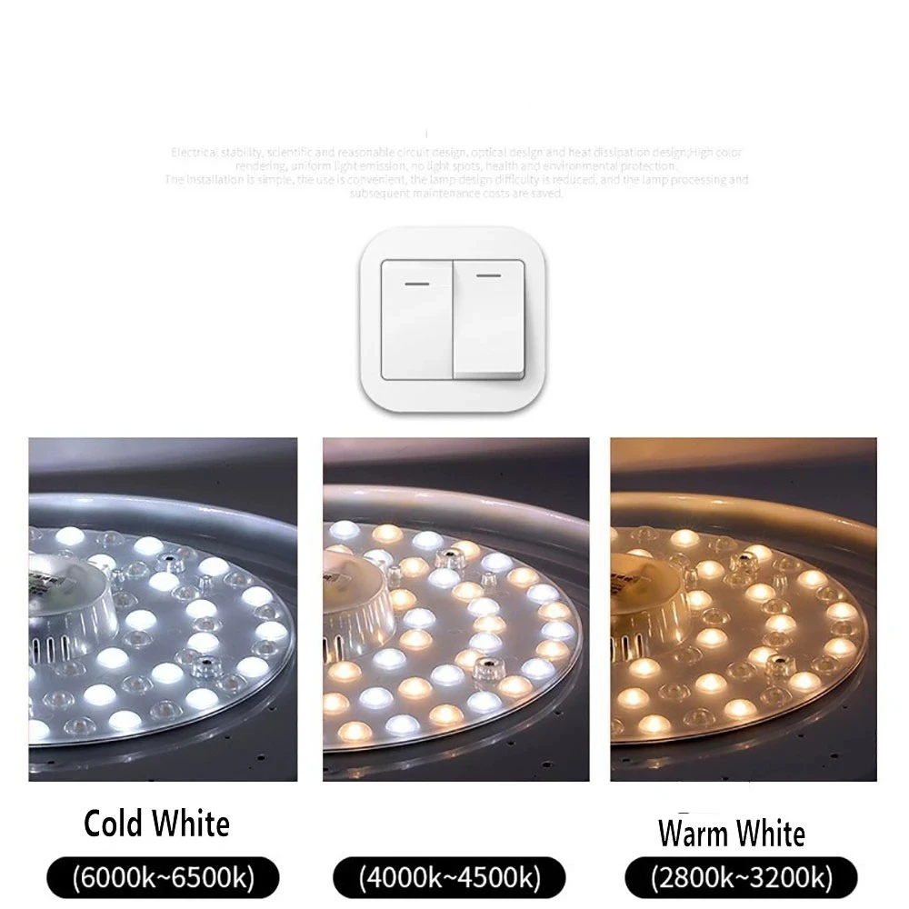 PANEL de anillo circular de luz LED SMD, tablero de techo redondo, lámpara circular, CA 100 V, 220V, 230V, 12W, 18W, 24W, 36W, 240 W