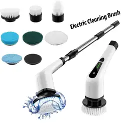 Electric Spin Scrubber Cordless Cleaning Brush Scrubber for Home 8 Replaceable Brush Heads for Bathroom Shower Bathtub Glass Car