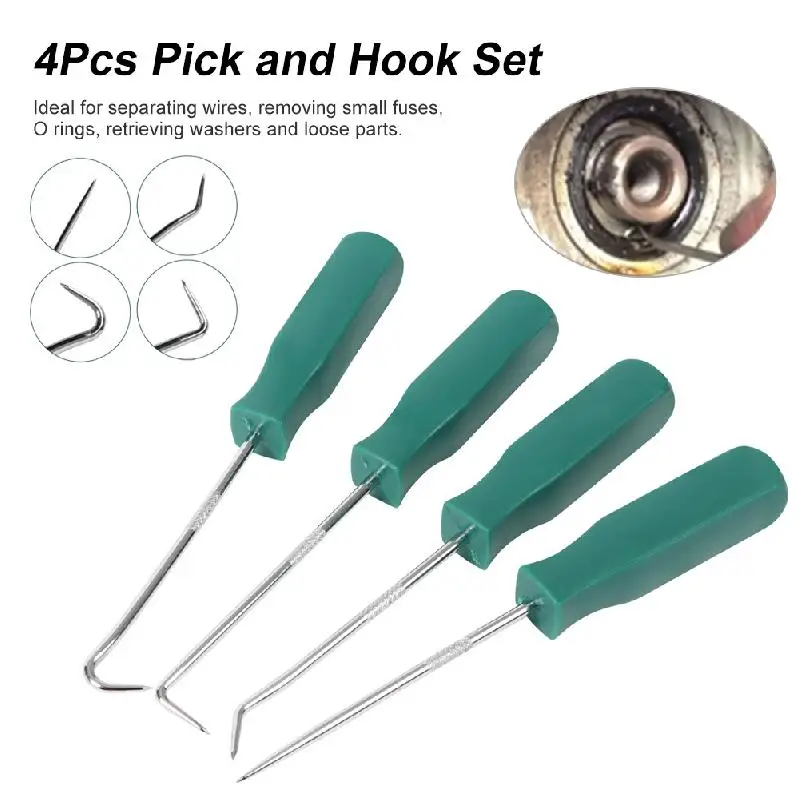 4Pcs 135mm/140mm Oil Seal Screwdrivers Set Car Auto Vehicle Pick Hooks For Garages General-Plumbers Mechanics Workshop Car Tools