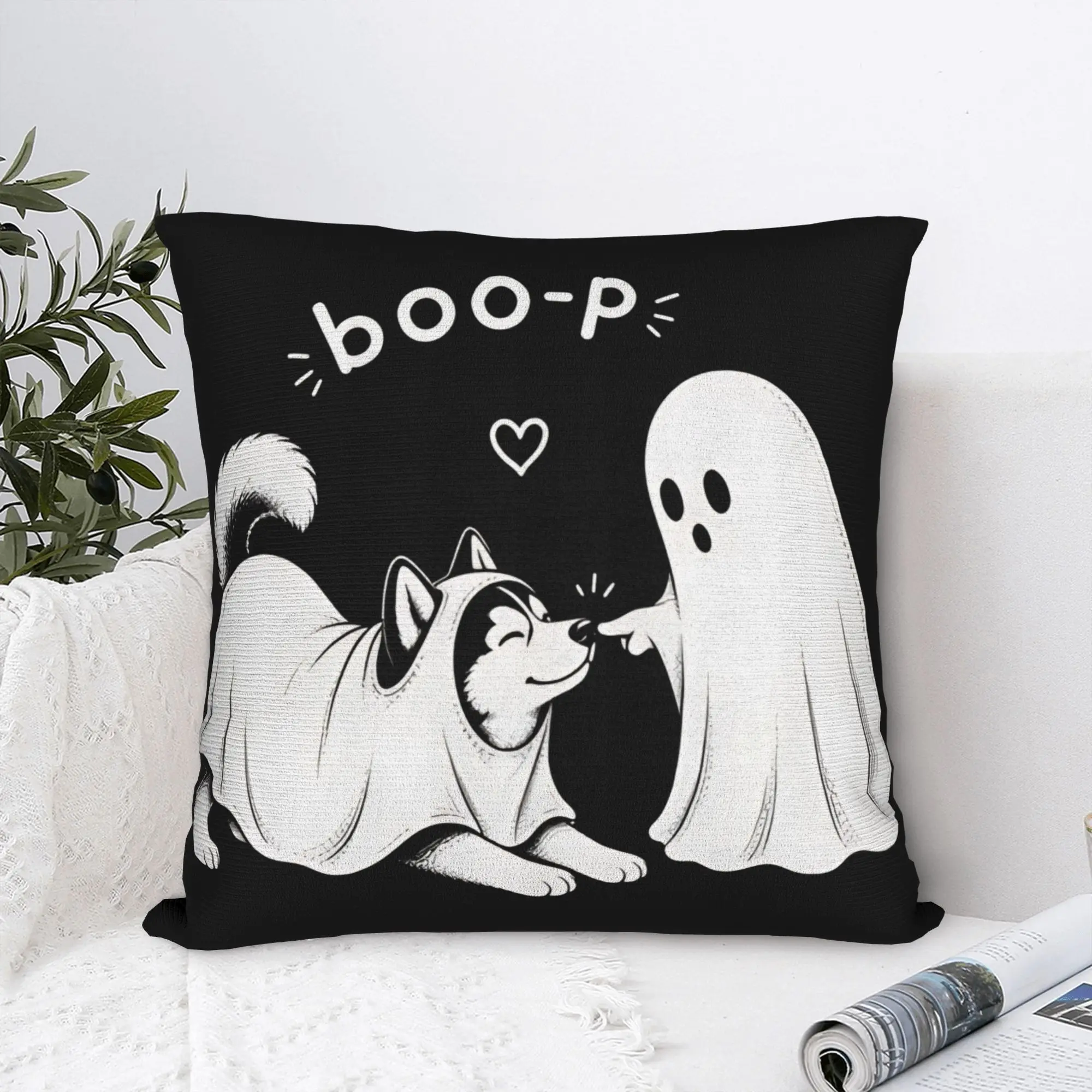 Pillow Case Boo Boo p Husky Dog Classic Comfy  Pillow Cover For Sofa Car Home Decor Retro Trendy Pillowcases