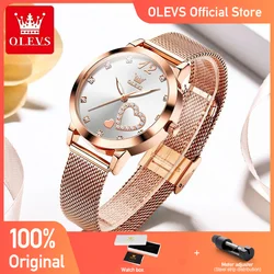 OLEVS 5189 Women's Watch Original Brand Quartz Wristwatch Waterproof Luminous Mesh Belt Strap Reloj Diamond ScaleLadies Watch