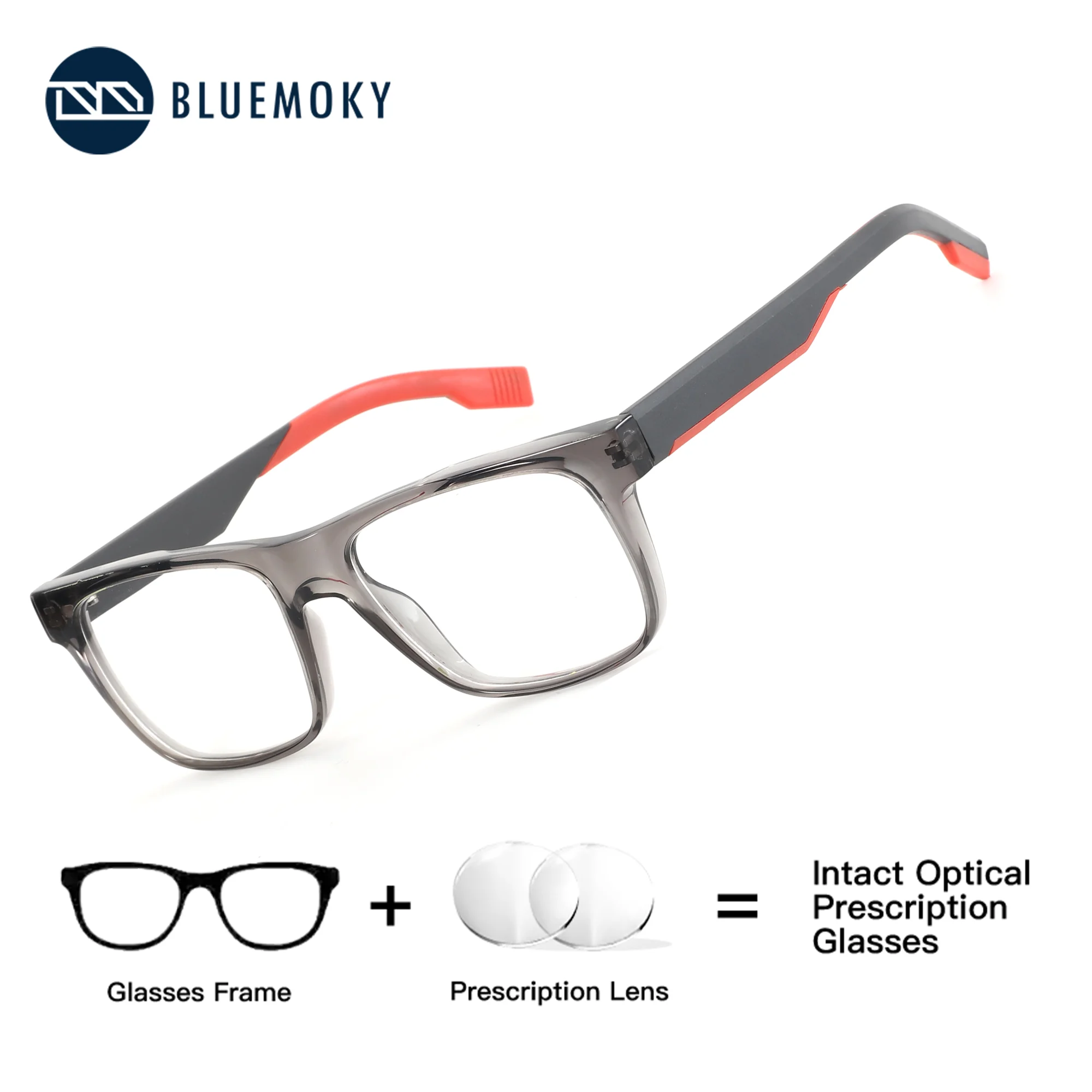 

BLUEMOKY Acetate Rectangle Prescription Medical Reading Glasses for Men Photochromic Anti Blue Light Myopia Optical Eyeglasses