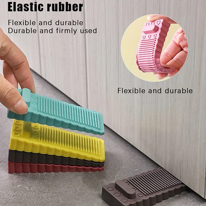 Silicone Door Stop Rolhas, Cunha Doorstops, Anti-Colisão Rolha Da Porta, Casa e Escritório, Retenção Traseira, Bloco de Segurança, 6pcs