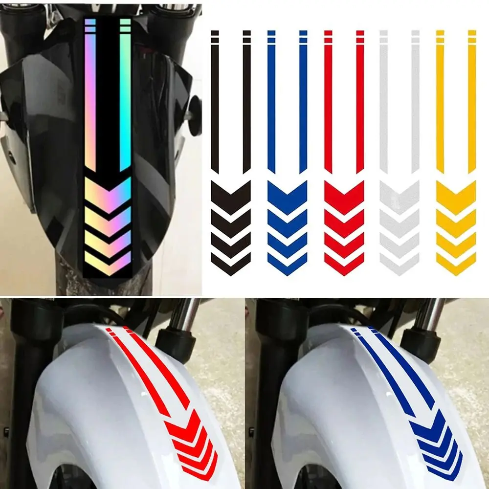 Safety Driving Decoration Refit Accessories Motorcycle Reflective Stickers Arrow Stripes Fender Decals Car Motorbike Scooter