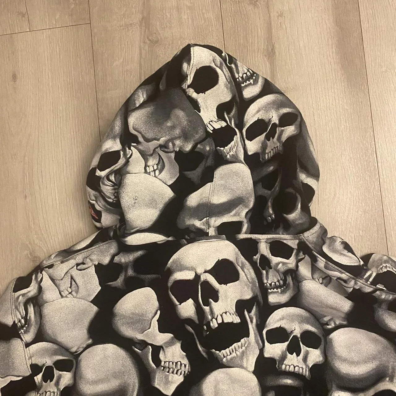 Zip Hoodie Men Y2K Clothes Halloween Hoodie Fashion Hoodie Goth Women's Head Skeleton Print Long Sleeve Sweatshirt Oversized Top