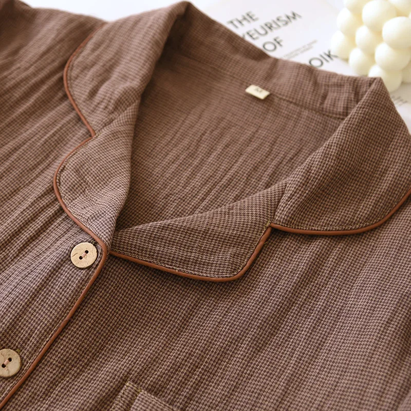 2026 Neues Frühlings-Pyjama-Set für Paare, 100% Baumwolle, Langarm, Lange Hose, Zweiteiliges Set für Herren und Damen, Heimtextilien – Detail 11