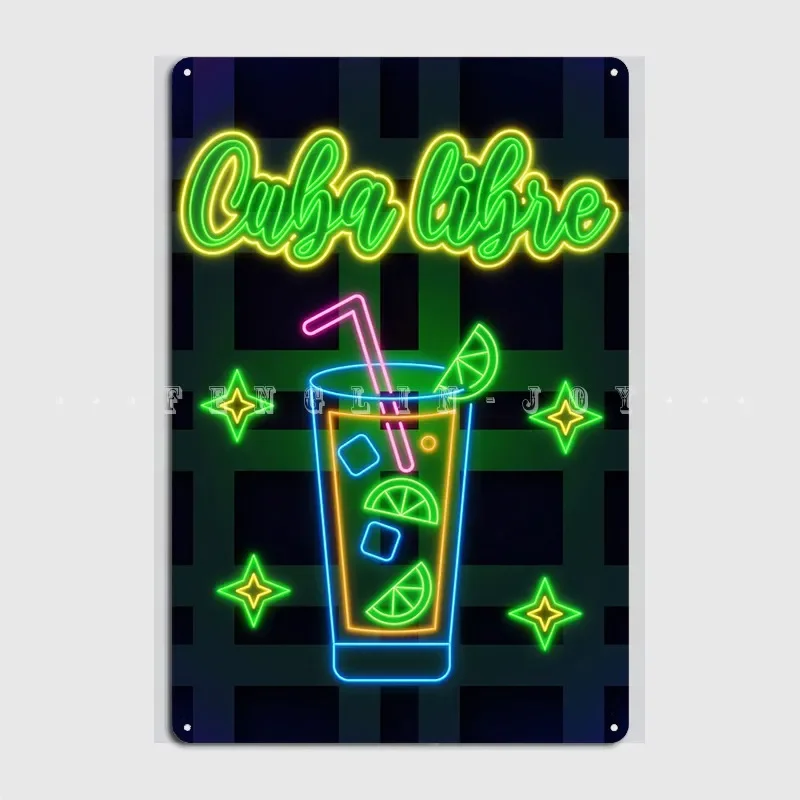 Куба Libre неоновый плакат металлическая табличка плакат клубная вечеринка бар пещера дизайн таблички жестяная вывеска плакат