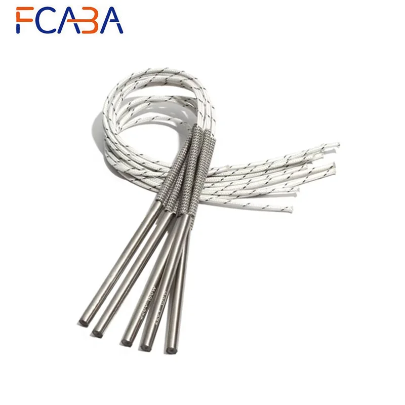 2PCS 8mm 380~500mm 316 Stainless Steel Cartridge Heater 110/220/380V 1200/1300/1350/1450/1600W Cylindrical Electric Heating Tube