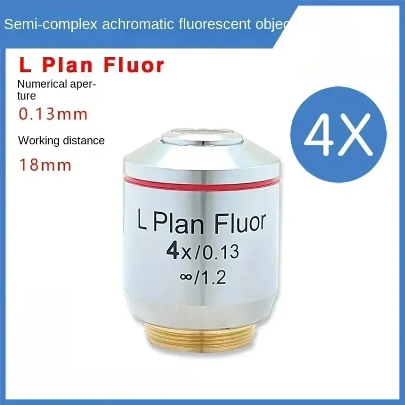 Long Working Distance Semi-Apochromatic Color Corrected Objectives High Quality for Biological Inverted Fluorescence Microscope