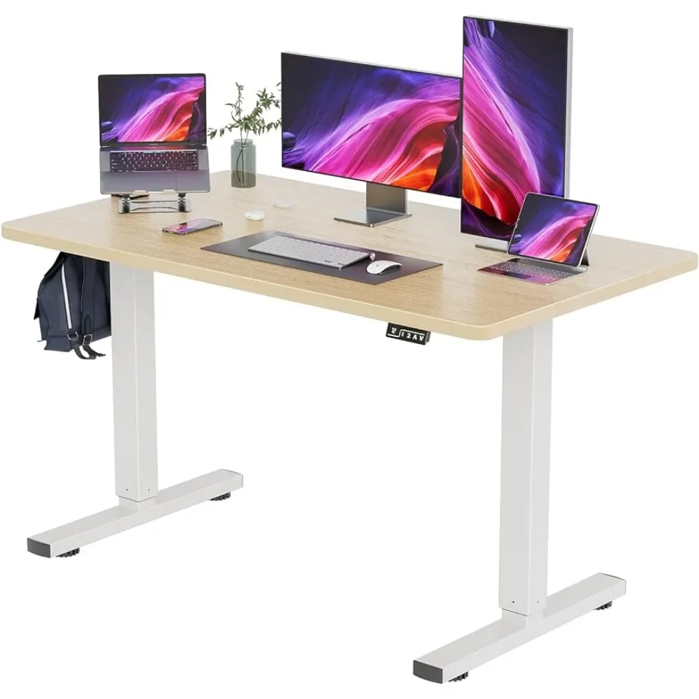 Bed Table Computer Desks White Leg/Natural Top Freight Free Organizers Desk Accessories 55in Home Office Workstation Gaming