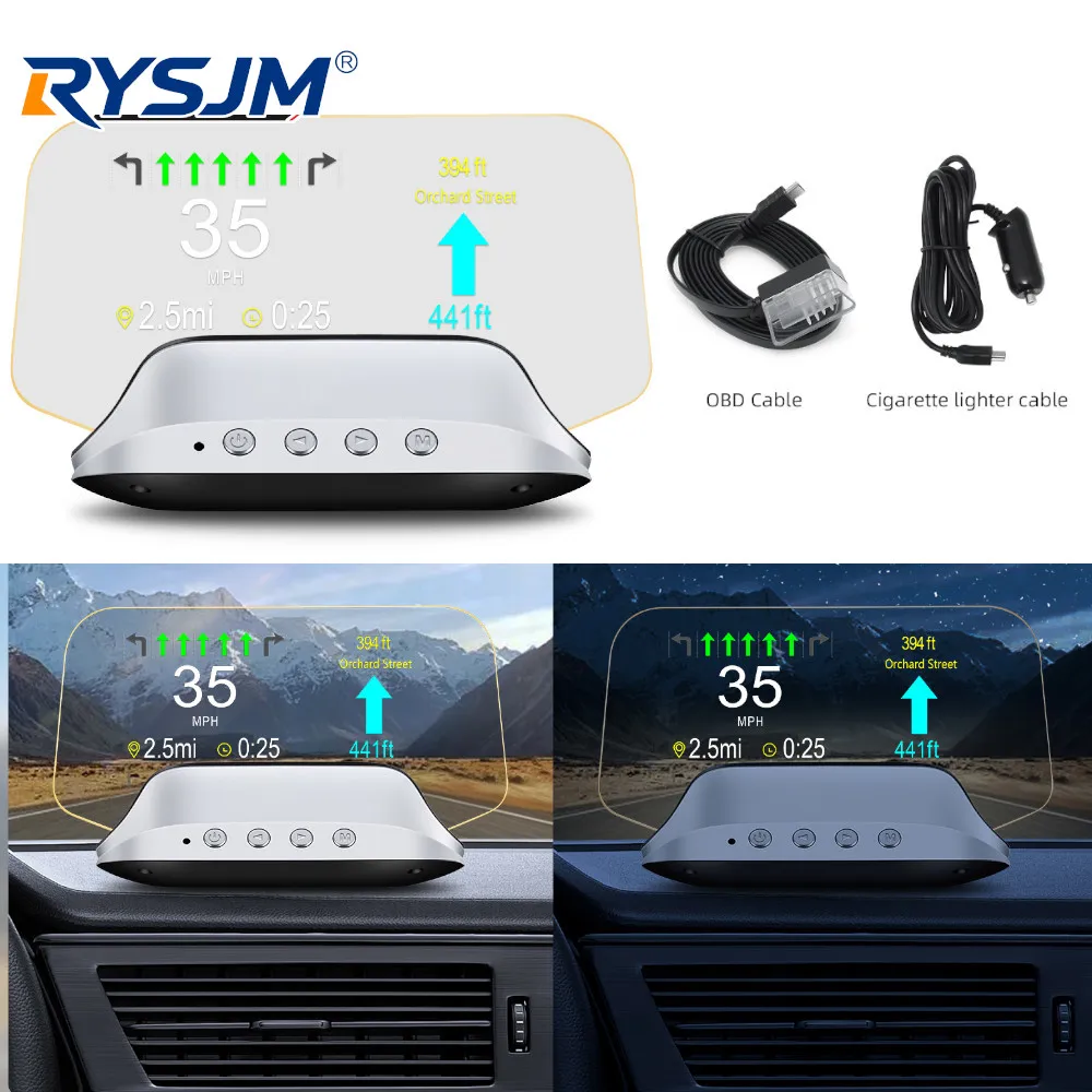 C3 OBD2 HUD Car Head Up Display Digital Speed Projector Car Speedometer GPS HUD Navigation Glass Projection Security Alarm
