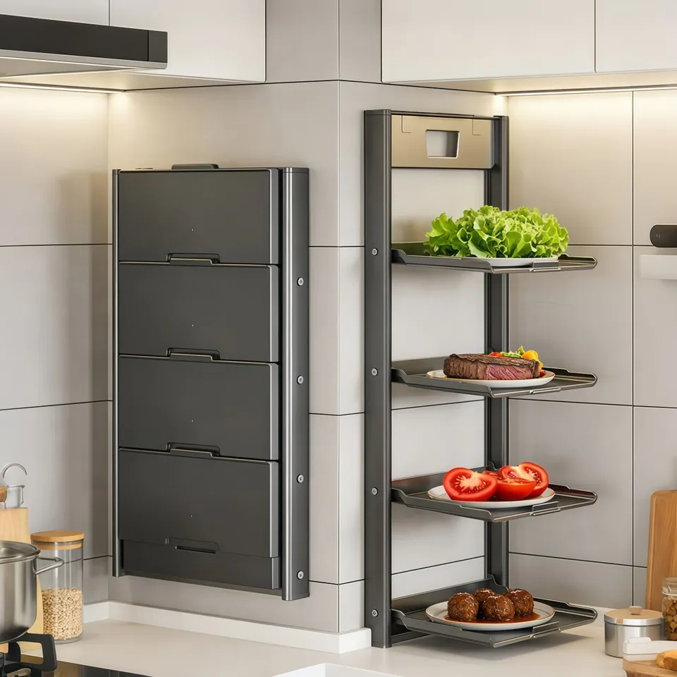 4 Tier Floating Spice Rack Wall Organizer