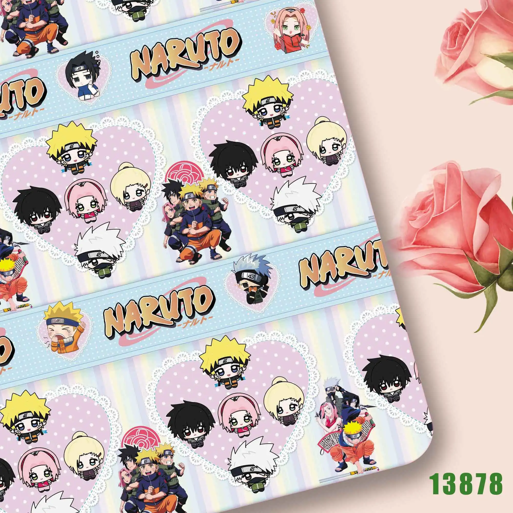 naruto Anime 140x50CM fabric cartoon patchwork children's home textile sewing doll skirt curtain DIY girl skirt tablecloth