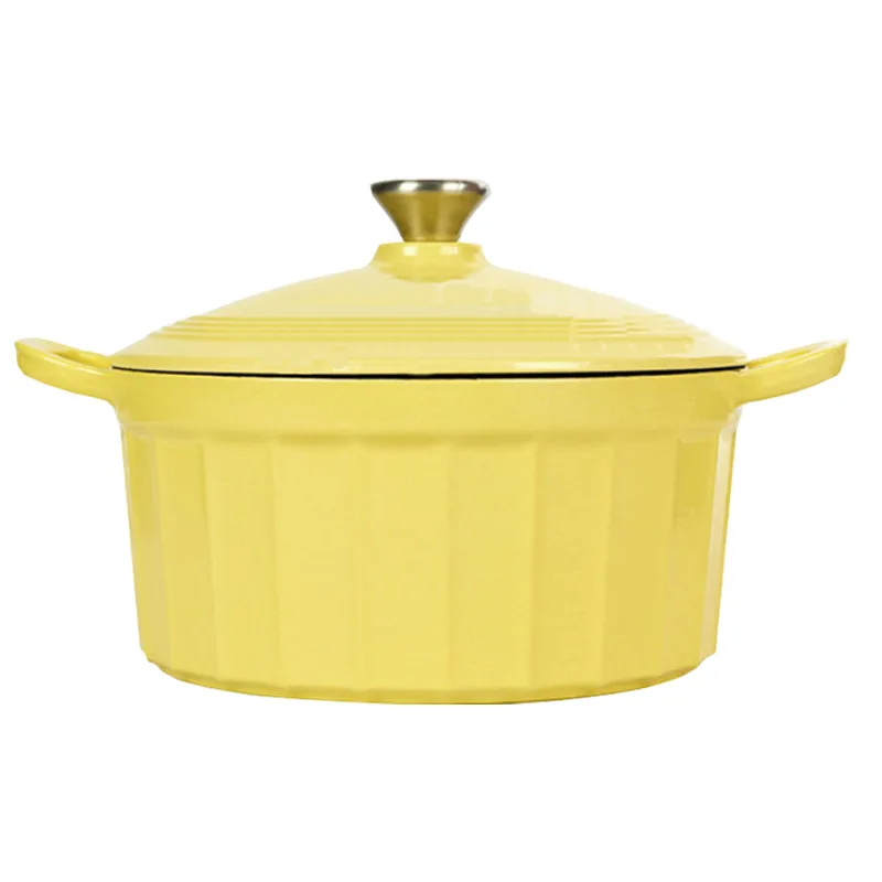 

Cast iron enamel Ceramic stew soup Household flat bottom non-stick Enamel health stew Die casting pot