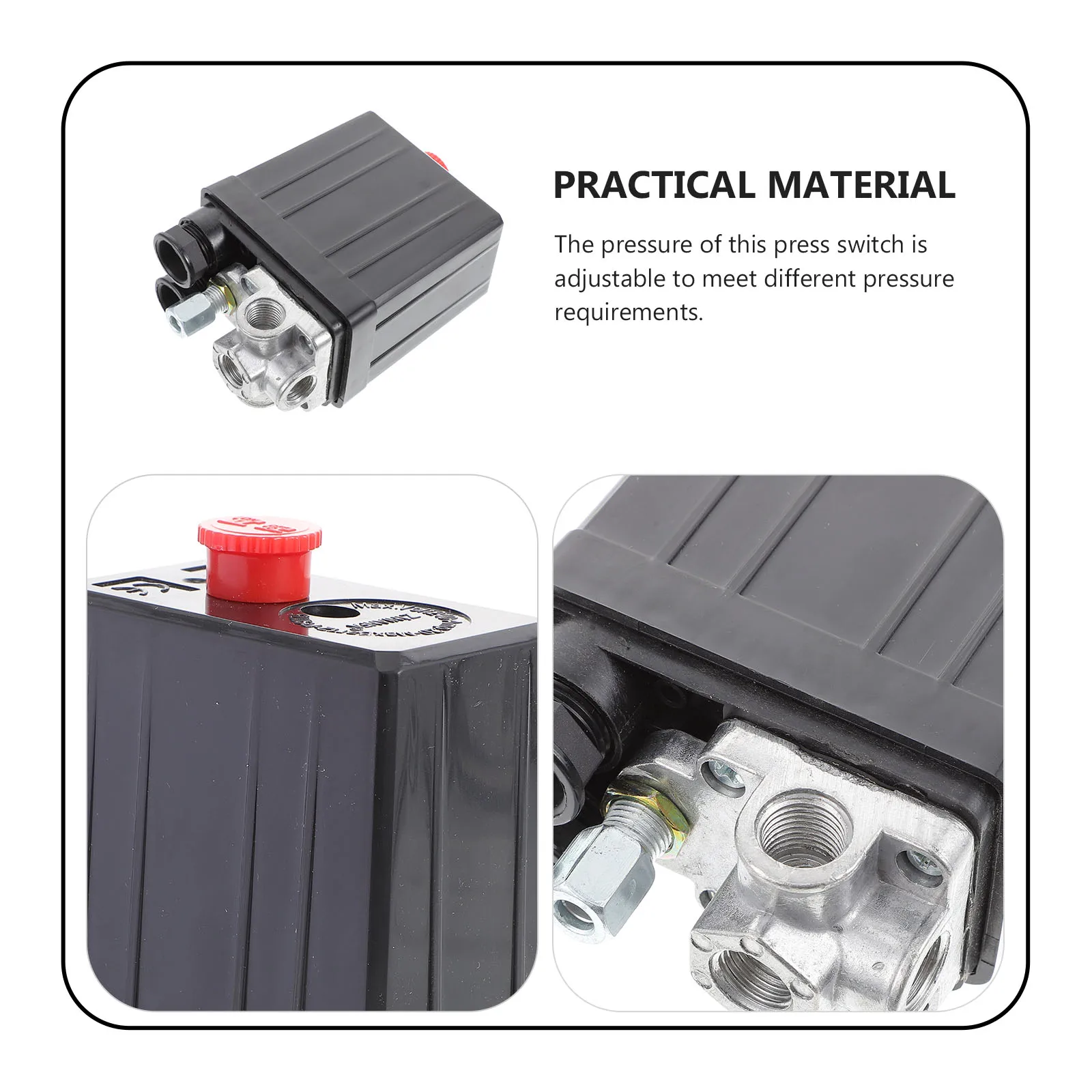 

Plastic Pressure Switch Valves Air Compressor 1 Adjustable Gauge Quick Connector Pneumatic Tool Accessories Black Control