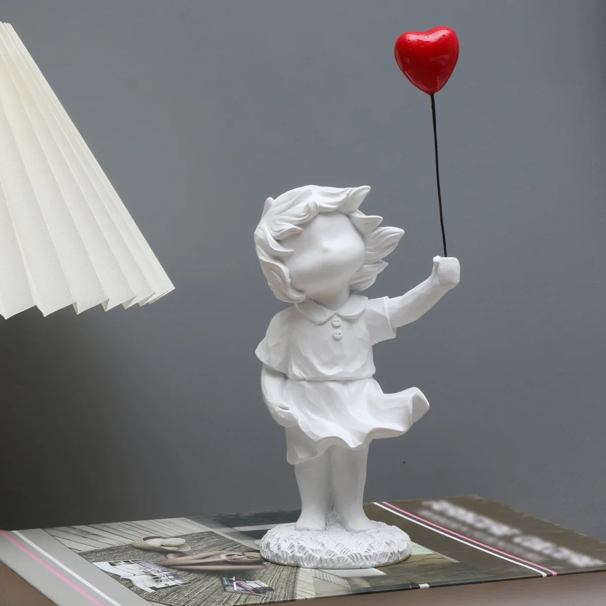 Banksy Heart Balloon And Flying Girl Inspired Artwork Modern Sculpture Home Decoration Statue Decoration