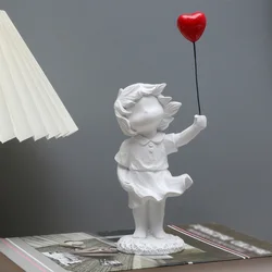 Banksy Heart Balloon And Flying Girl Inspired Artwork Modern Sculpture Home Decoration Statue Decoration