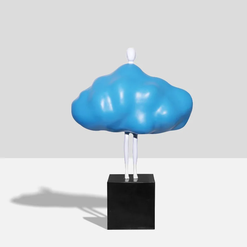Modern simple and creative resin cloud man model room living room decoration ornament wine cabinet TV cabinet craft decoration