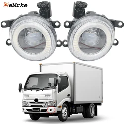 Car Fog Lights for Hino 300 Dutro 2011-2021 Led Angel Eye Ring Front Bumper Daytime Running Lights DRL Head Lamp with Lens