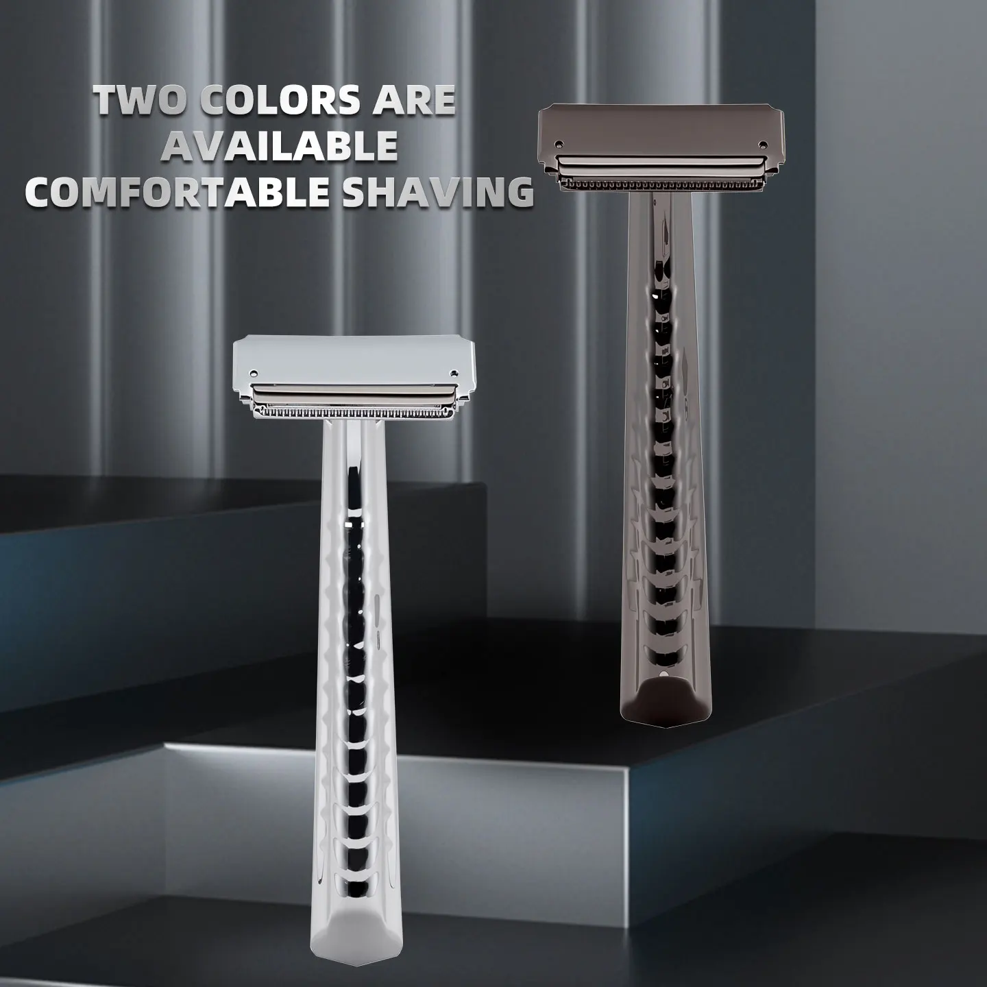 Classic Metal Double-Layer Semi-Blade Razor Manual Shaving Razor Stainless Steel Double-Sided Blade Beard Razor