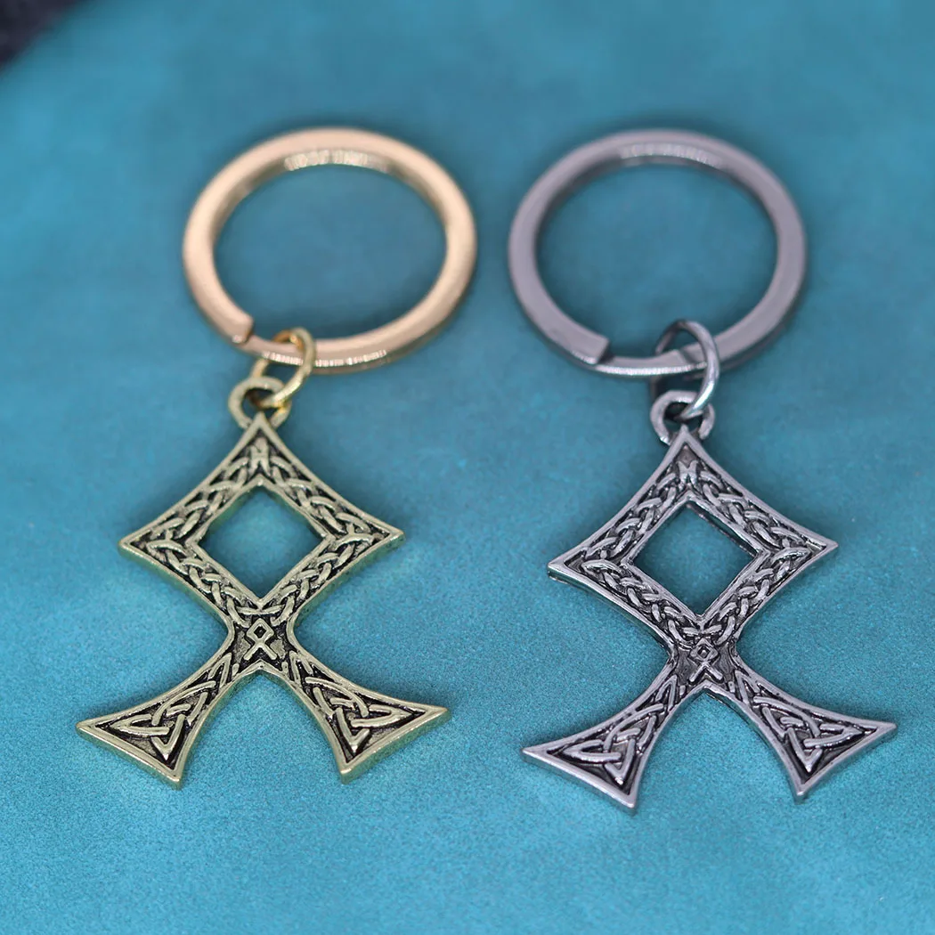 Odal-Llavero colgante de runas para hombres y mujeres, amuleto vikingo nórdico, runas cruzadas, joyería de Talismán pagano