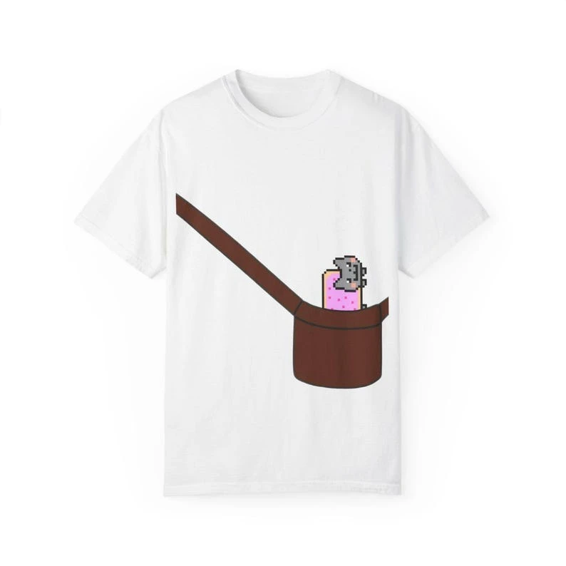 

Nyan Cat Meme in Pouch Print Short Sleeves Cotton T-shirt Inspired Graphic Tee Streetwear Aesthetic Nostalgic Men Women T-Shirt
