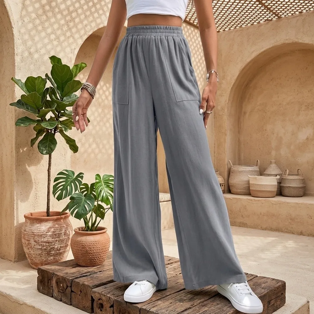 For Women's Polyester Straight Leg Sports Pants with Medium Elasticity and for front Pockets for Year-Round Active Lifestyle