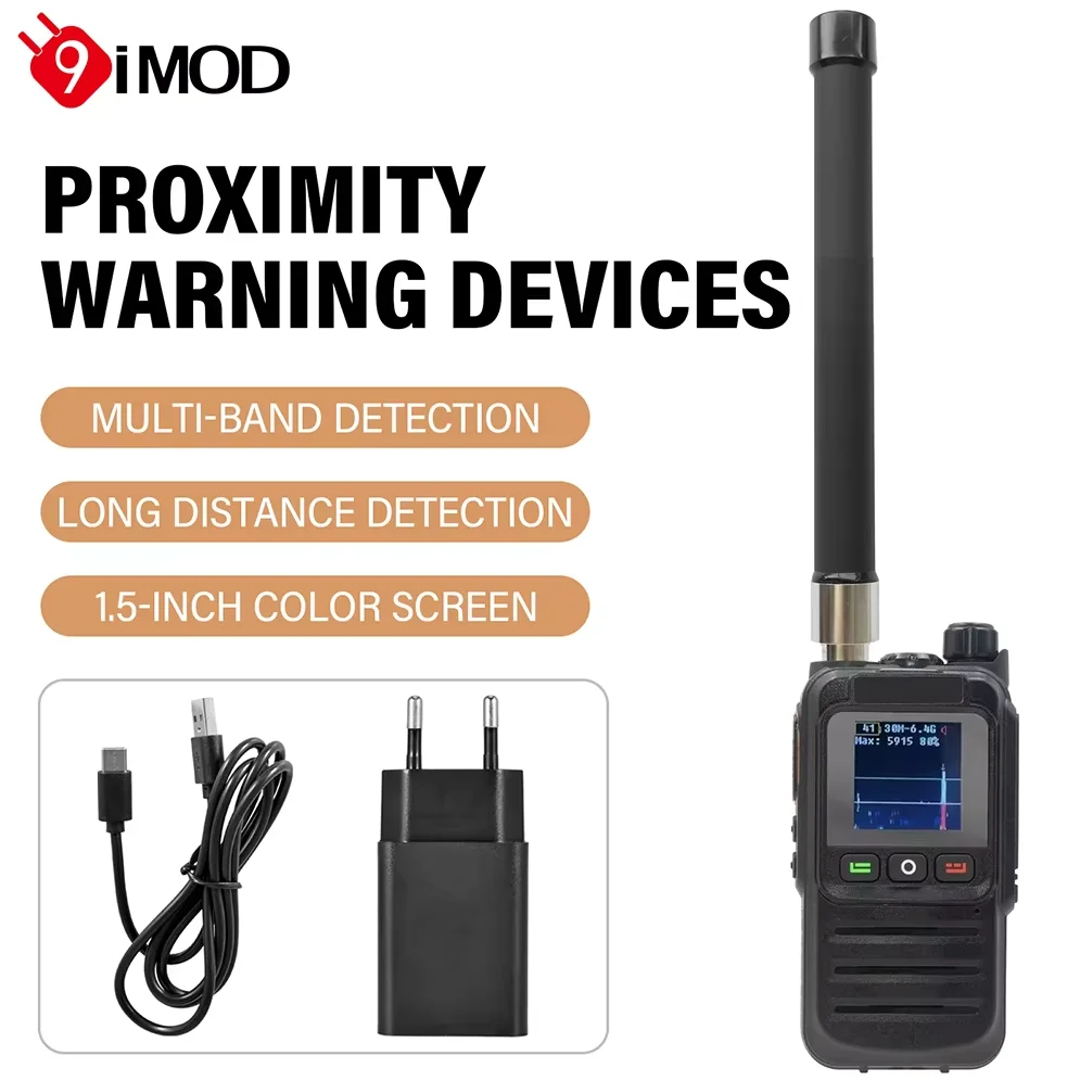 

9IMOD Handheld Drone Detection 5G UAV Approach Warning Device 2KM 3.7V for Fixed Wing FPV Aircraft