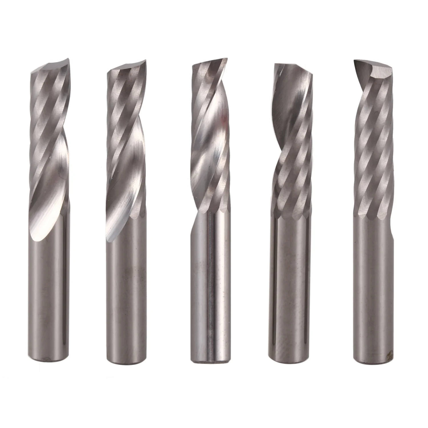 |NEWAA73|5Pcs 6Mm 1/4 Inch Carbide Cnc Router Bits One Single Flute End Mill Tools 22Mm