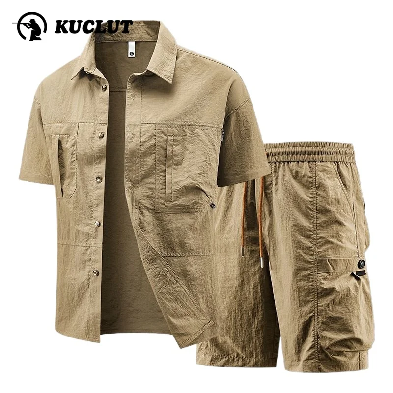 

Спецодежда, комплект рубашек, мужская летняя повседневная рубашка, комплект из двух предметов, износостойкая, быстросохнущая, дышащая, уличная, свободная тренировочная одежда