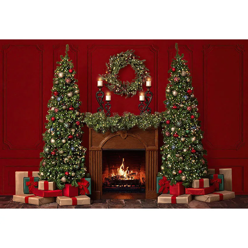 Avezano Christmas Room Backdrop Winter European Style Wall Child Portrait Photo Photography Background Photo Studio Photocall