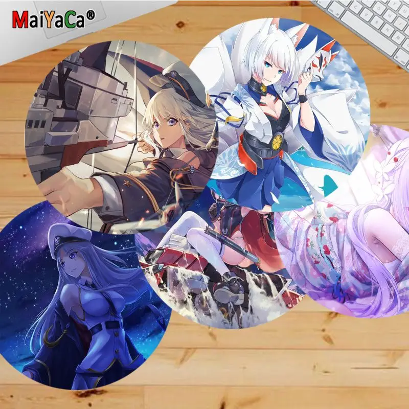 

Azur Lane Mousepad Round Custom Skin Office Computer Desk Mat Table Keyboard Big Mouse Pad Laptop Non-slip Office Accessories