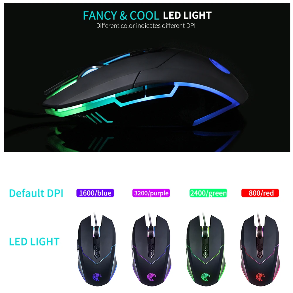 Picture 7: 8000DPI Wired RGB Optical Gaming Mouse Popular 3D Style with High Resolution for Right Hand Users USB Connected PC Laptop Use