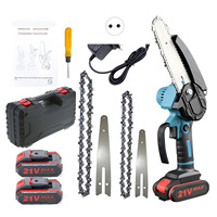 Mini Chainsaw 4 inch 6 inch Portable Chainsaw with Security Lock 2 Chains 21V Rechargeable Battery Operated Electric Chainsaw Co