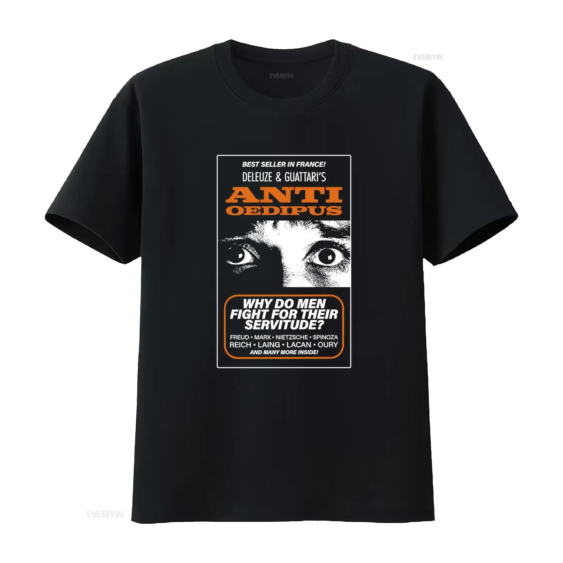 Camiseta Deleuze y Guattari Anti-Oedipo: Reimaginando la Filosofía, Éxito de Ventas en Francia, Diseño Vintage Lavado Casual