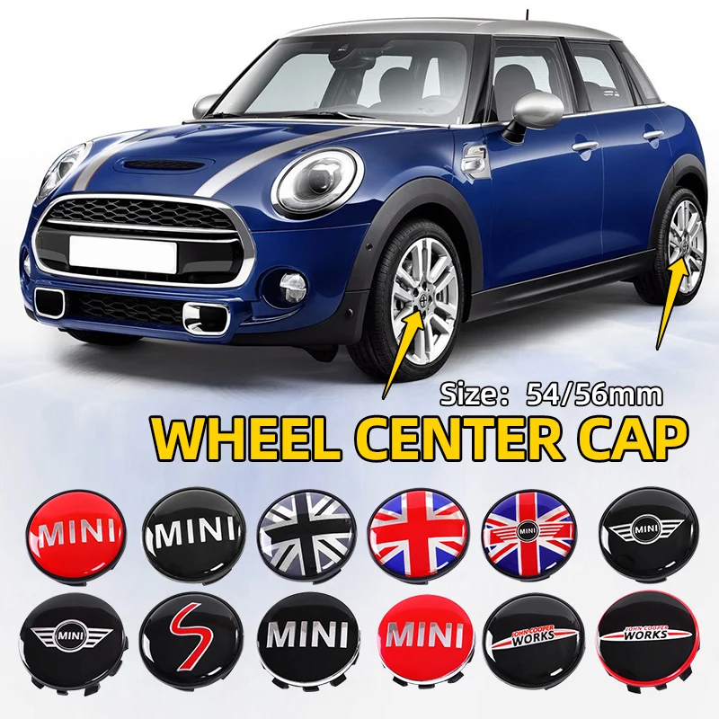 4Pcs 54mm 56mm Car Wheel Center Hub Cap Rim Cover For bmw Mini Cooper S JCW One R56 R60 R61 F54 F55 F56 F60 Clubman Countryman