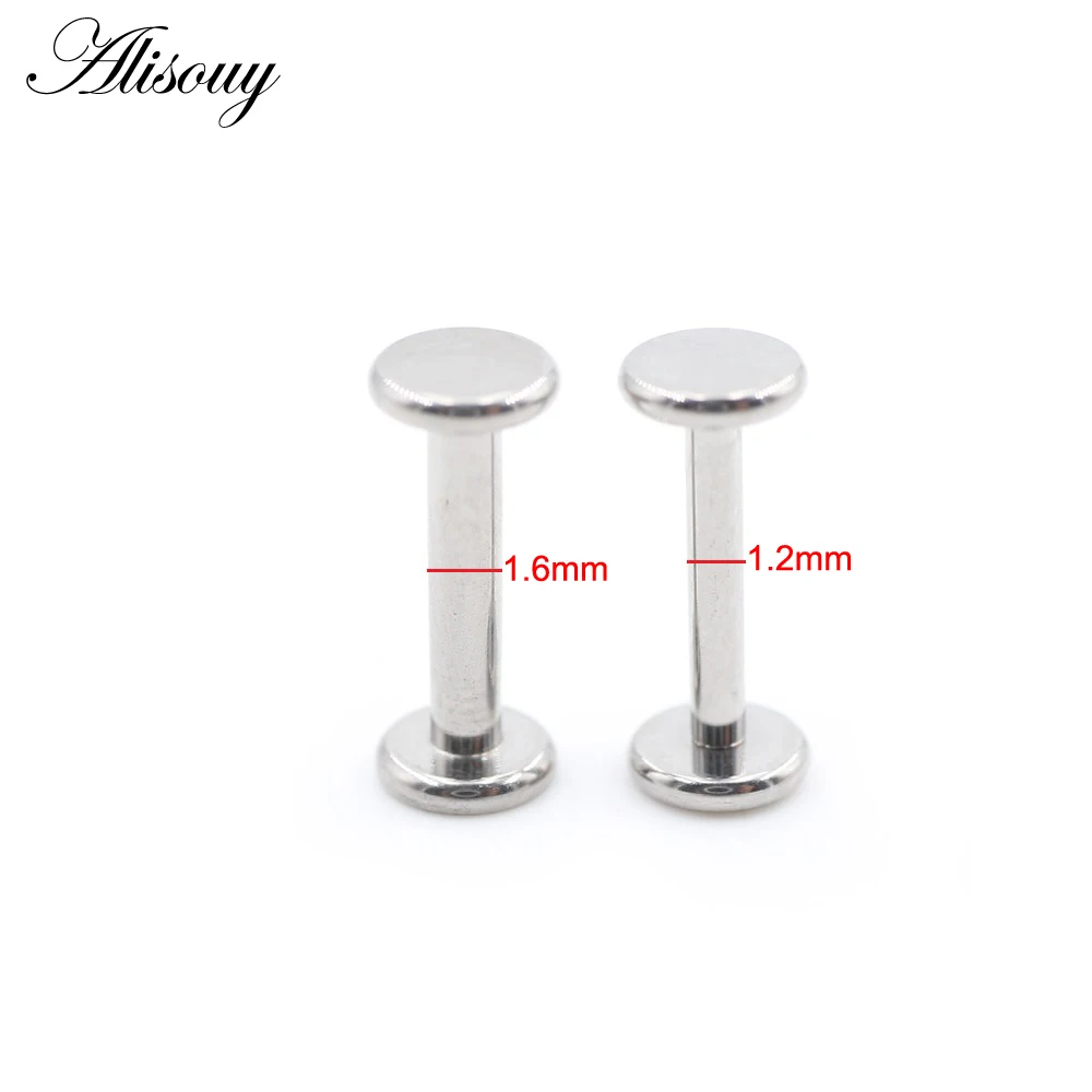 Titanium Internally Threaded Flat Anodized Labret Lip Stud