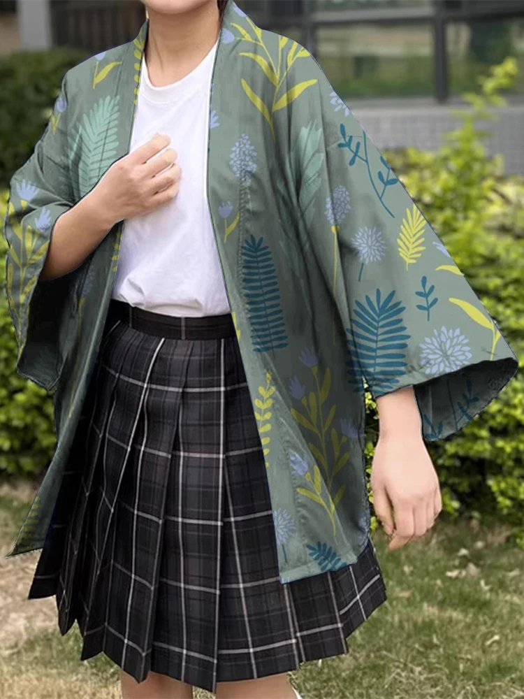 Casual Japanese Kimono Japanese Traditional Costume Holiday Casual Print Loose Comfort High-end Cardigan Large Size Half Sleeve