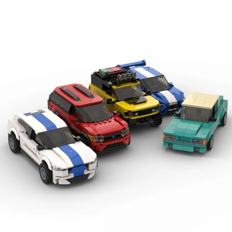 

1595 шт. MOC встроенный прочный пакет автомобилей 3 City Champion суперкар строительные блоки Рождественский подарок праздничная тематическая ограниченная серия